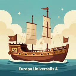 An Aztec battleship, loading screen artwork for the game 'Europa Universalis 4'