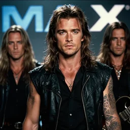 promotional image of orlando bloom in a heavy metal band in a movie from 1 9 7 8, rugged black clothes, detailed face, movie still frame, promotional image, imax 7 0 mm footage