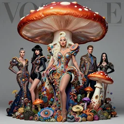 lady gaga with futuristic mushroom : : by martine johanna and simon stalenhag and chie yoshii and casey weldon and wlop : : ornate, dynamic, particulate, rich colors, intricate, elegant, highly detailed, vogue, harper's bazaar art, fashion magazine, smooth, sharp focus, 8 k, octane render,