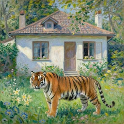a tiger! near the house of monet