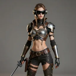 photograph of a real - life very beautiful slim dieselpunk warrior. extremely detailed. dslr. 8 5 mm.