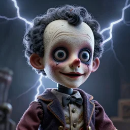 A extremely ultra high detailed stunning portrait of a ventriloquist dummy in eraserhead, scary, twisted horrifying, creepy ,ethereal, dramatic lightning, rim light, hyperrealistic, photorealistic, octante render, elegant, cinematic, high textures, hyper sharp, 8k, insanely detailed and intricate, graphic design, cinematic atmosphere, hypermaximalist, hyper realistic, super detailed, 4k HDR hyper realistic high quality