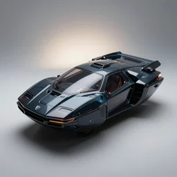 a dark glass and plastic surface box shaped vehicle, scifi flying vehicle, bladerunner 2 0 4 9, pininfarina, hard surface, studio lighting, unreal engine 5, light background, cinematic backlight