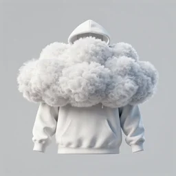 a cloud wearing a hoodie