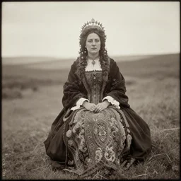 vintage photo of a pictish queen by edward s curtis, photo journalism, photography, cinematic, national geographic photoshoot