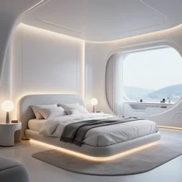 infinitely detailed hd photo of a futuristic bedroom by jung yeon min, design, concept art