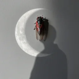 shadow - realm entity, the young moon paints itself red, cicadas grow quiet, the cold breeze solemnly swept off the deadliest deeds, loudly unnoticed, highly conceptual figurative art, intricate detailed ink illustration, soft shadows, controversial poster art