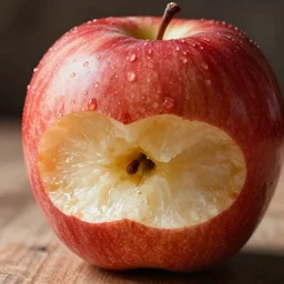 apple with bite in it, hyper realistic, photo realistic, focused, cinematic lighting, unreal engine 5, masterpiece