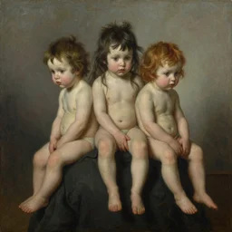 little devils were sitting on the shoulder of the man. by arnold bocklin and herbert james draper . oil on wood. highly detailed trending on artstation
