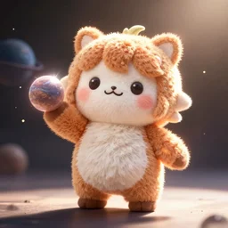 cute fumo plush of a girl who wields the power to destroy planets, lens flare, vray