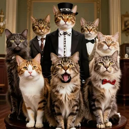 1 9 3 0's gangster movie starring cats as the gangsters, movie poster no text