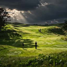 photo of a knolling of professional golfer