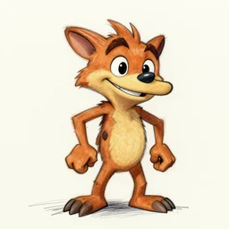 milt kahl sketch of crash bandicoot