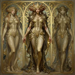 a detailed full body portrait of ylfa, by greg rutkowski and justin gerard, digital art, monstrous, art nouveau, baroque style, realistic painting, very detailed, fantasy, dnd, character design, trending on artstation