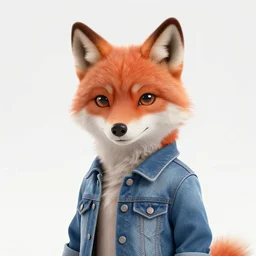 portrait of cute female anthropomorphic red wolf wearing a denim jacket, in the style of zootopia, volumetric light, artstation, concept art, 8 k, high detail, perfec