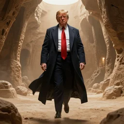 portrait, donald trump as baron harkonnen, floating inside of house harkonnen