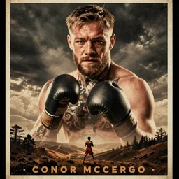 vintage boxing poster with conor mcgregor