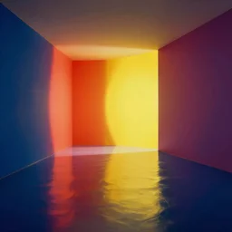 colorful liminal space by Salvador Dali, shiny floors, minimalist, stunning, light and shadows, horror