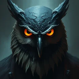 a portrait of owlman, horrific, scary, backlighting, mashup, digital painting in the style of greg rutkowski