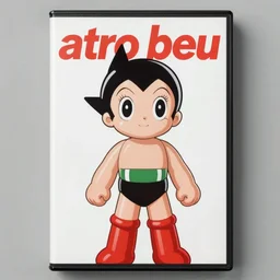 astro boy on the cover of vhs, in the style of greg hildebrandt.