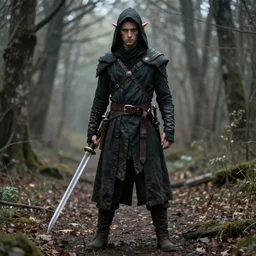 half elf rogue in poor clothes