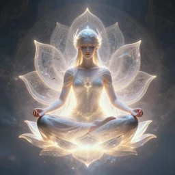 glowing cracks, elven princess, meditating, peaceful, levitating, powerful, blossoming, lotus pose, zen, glowing, fractal background, ascending, detailed, realistic, digital art, fantasy, trending on artstation, cinematic, movie clip, visionary art, intricate pattern, subtle pattern, detailed texture, fractal texture, flowing, engraved texture, sacred geometry pattern, symmetry, perfect