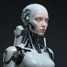 cyborg charlotte kemp muhl portrait, cyberpunk, robot, android, giger