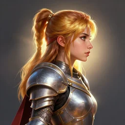 side - profile painted portrait, imogen poots as a paladin, bright backlit, key lighting, smooth, gaudy colors, maya render, octane render aesthetic, dota matte painting concept art, official fanart behance hd artstation by jesper ejsing, by rhads and lois van baarle and ilya kuvshinov and rossdraws