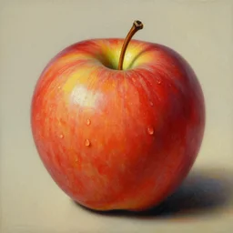 a realistic apple painting by salvador dali, fine details