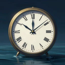 a clock floating on the sea, sharp focus, intricate, digital painting, concept art, illustration, fantastic, fantasy, award - winning, trending on artstation, cinematic lighting, art by brom, jerry eisenberg, alex toth, peter de seve