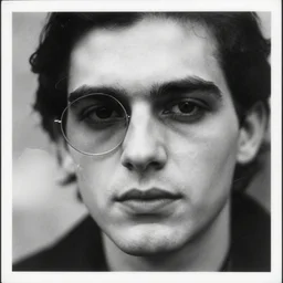 old photo taken of an unknown person with imperfect reflections, black and white, close up, paper rips, photography by irving penn and saul leiter