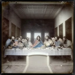 A daguerreotype photograph of the last supper.