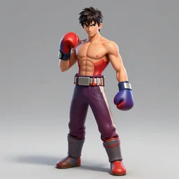 demon hero, made by Tomohiro Shimoguchi,colored ,boxing gloves,worn pants ,ArtStation, CGSociety