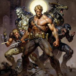 jim kelly, digital painting masterpiece by frank frazetta and kim jung gi and mœbius and mike mignola, 4 k wallpaper, highly detailed, intricate brush strokes