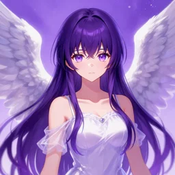 an angel, portrait, Pixiv style trending, Ross tran style, purple