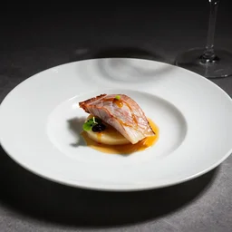 austrian national food, presented beautifully on a white plate, michelin star