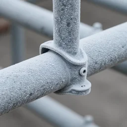 a detailed closeup photo of a frosted scaffolding tube rendered in octane 8 k