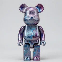 a a bearbrick, covered by Acrylic fluid artistic effect, abstract, sparkling