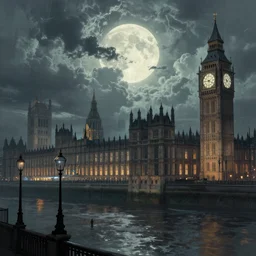1850's London, dreamscape, dramatic lighting, fantasy art illustration, trending on artstation, Aetherpunk