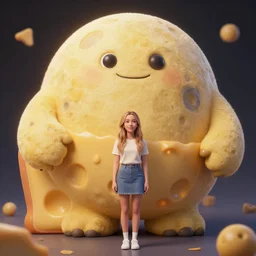 giant moon cheese monster with emma roberts, 8 k, depth of field, 3 d, art by artgerm and greg rutkowski