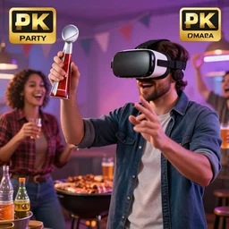 Superbowl Touchdown Virtual Reality Cyberspace BBQ Party Extravaganza 4K HD