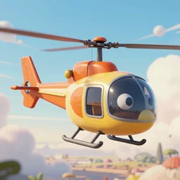 a cartoony helicopter,  in the style of Rayman origins, michael ancel, Ruan Jia and Mandy Jurgens and Greg Rutkowski, trending on Artstation, award winning, unreal engine, octane render H 1024