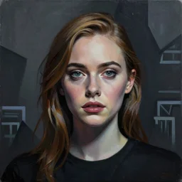 Elle Fanning in Rainbow Six Vegas picture by Sachin Teng, asymmetrical, dark vibes, Realistic Painting , Organic painting, Matte Painting, geometric shapes, hard edges, graffiti, street art:2 by Sachin Teng:4