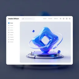 ui ux design of stable diffusion, futuristic, 8 k, behance