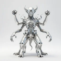 stylized shiny polished silver statue full body extra limbs bizarre cosmic horror quadruped animal four legs made of marble of slug creature tendrils, perfect symmetrical body, perfect symmetrical face, hyper realistic, hyper detailed, by johannen voss, by michelangelo, octane render, blender, 8 k, displayed in pure white studio room