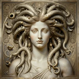 symmetry!! portrait of medusa, greek mythology, intricate, elegant, highly detailed, digital art, digital painting, artstation, concept art, smooth, sharp focus, illustration, art by artgerm and greg rutkowski and alphonse mucha, 8 k