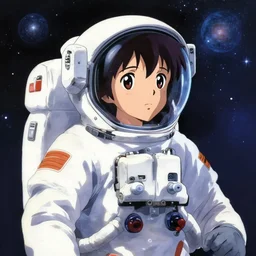 anime girl astronaut looking at the universe, by wenjun lin, krenzcushart, loundraw, makoto shinkai