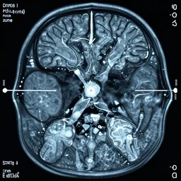 mri scan of an alien with multiple brains