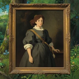 rembrandt painting with ghibli environment, unreal engine, nature, cinematic lighting