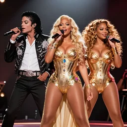 michael jackson performing with lady gaga and beyonce